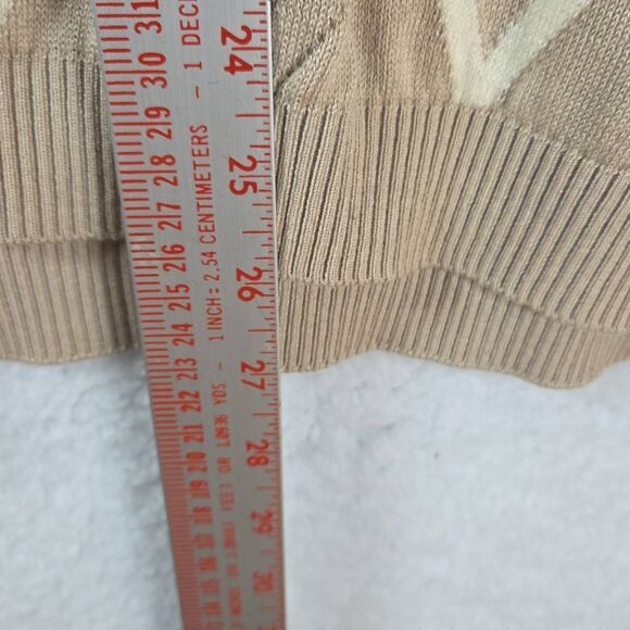 St. Croix Men's Diamond Pattern Crew Neck Pullover Sweater Tan XL - Picture 4 of 5